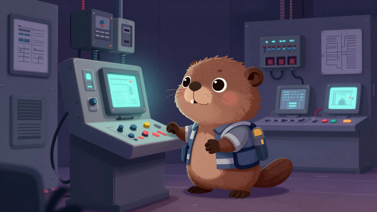 전기설비조작원 직업 종사자가 업무를 수행하는 모습