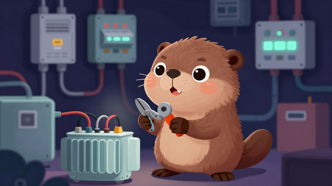 전기장비수리원 직업 종사자가 업무를 수행하는 모습