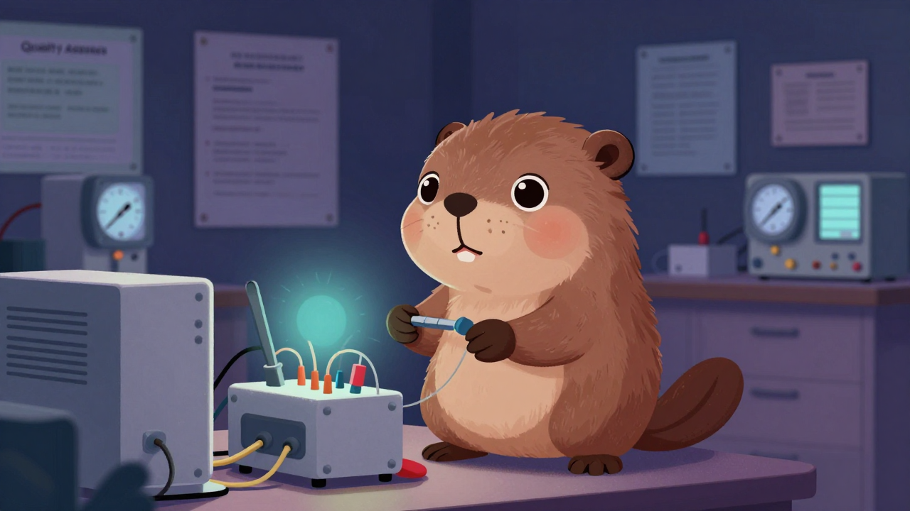 전기·전자공학시험원 직업 종사자가 업무를 수행하는 모습