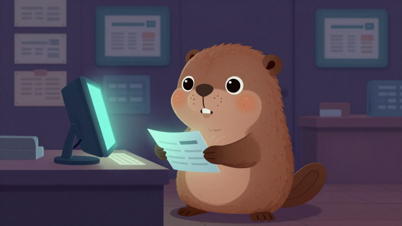 전보접수원 직업 종사자가 업무를 수행하는 모습