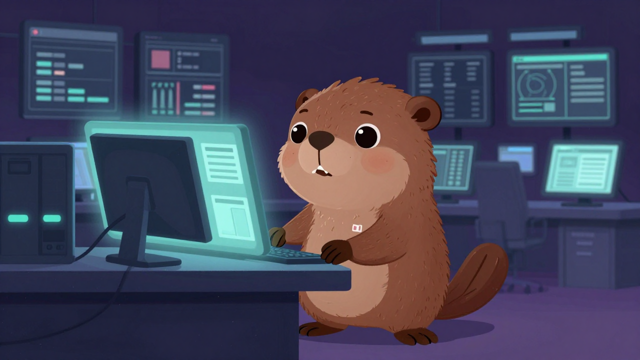 전산시스템운영원 직업 종사자가 업무를 수행하는 모습