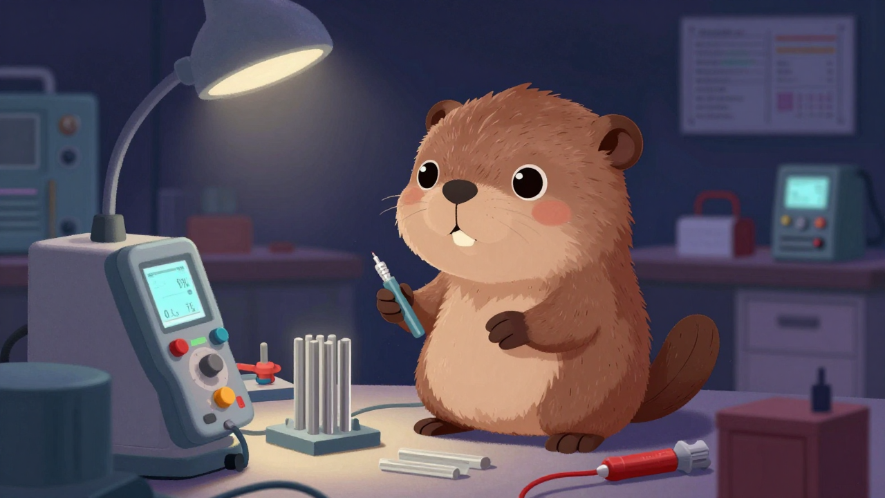 전선재료시험원 직업 종사자가 업무를 수행하는 모습