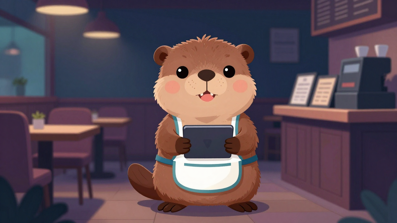 접객원 직업 종사자가 업무를 수행하는 모습