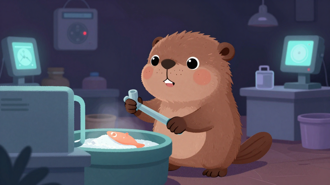 젓갈조미원 직업 종사자가 업무를 수행하는 모습