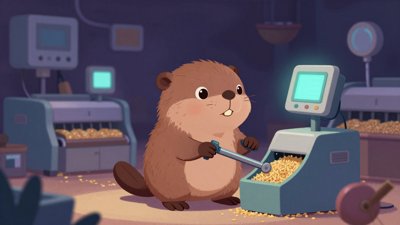 정미기조작원 직업 종사자가 업무를 수행하는 모습