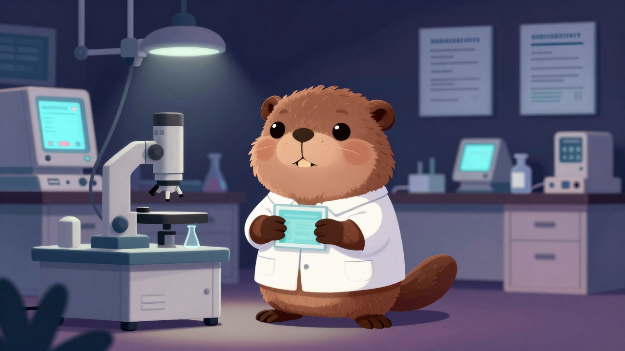 정밀화학안전유효성시험원 직업 종사자가 업무를 수행하는 모습