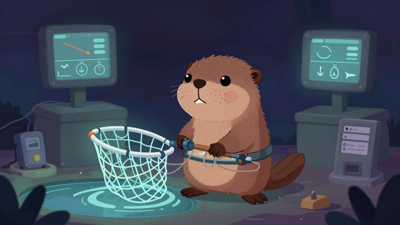 정치망어선원 직업 종사자가 업무를 수행하는 모습