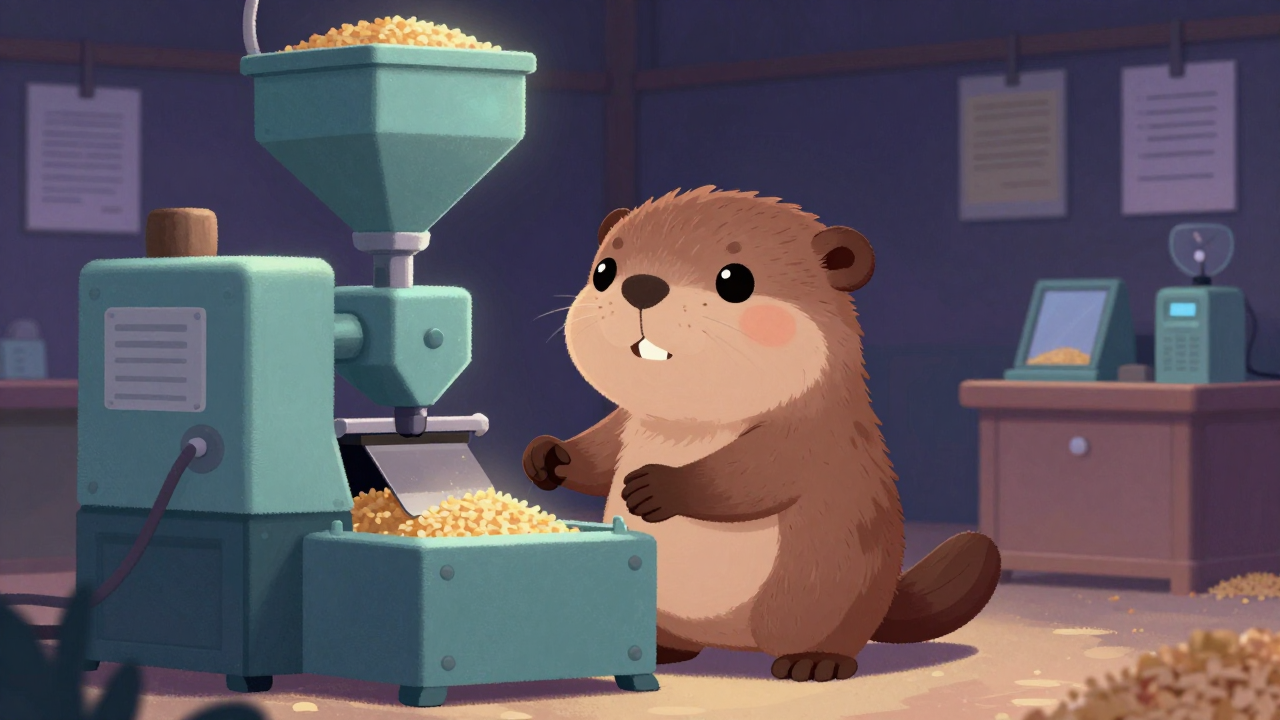 제분·도정기계조작원 직업 종사자가 업무를 수행하는 모습