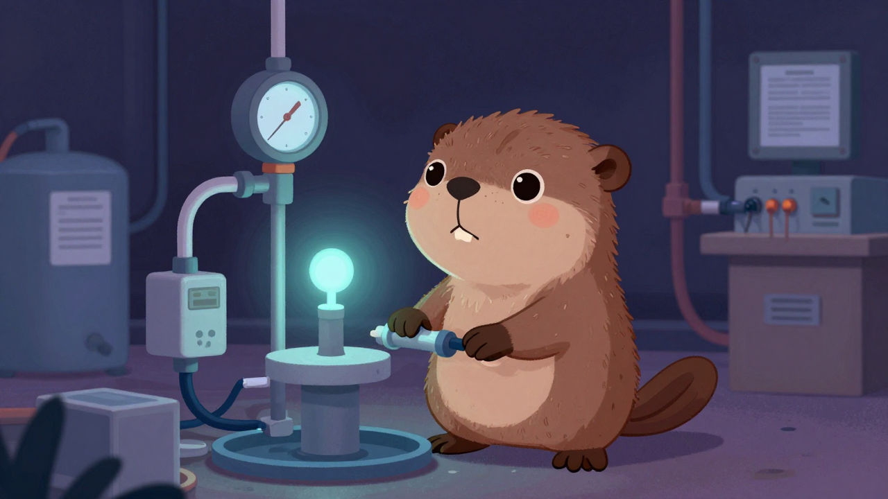 제염양수원 직업 종사자가 업무를 수행하는 모습