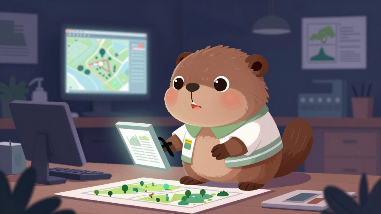 조경설계사 직업 종사자가 업무를 수행하는 모습