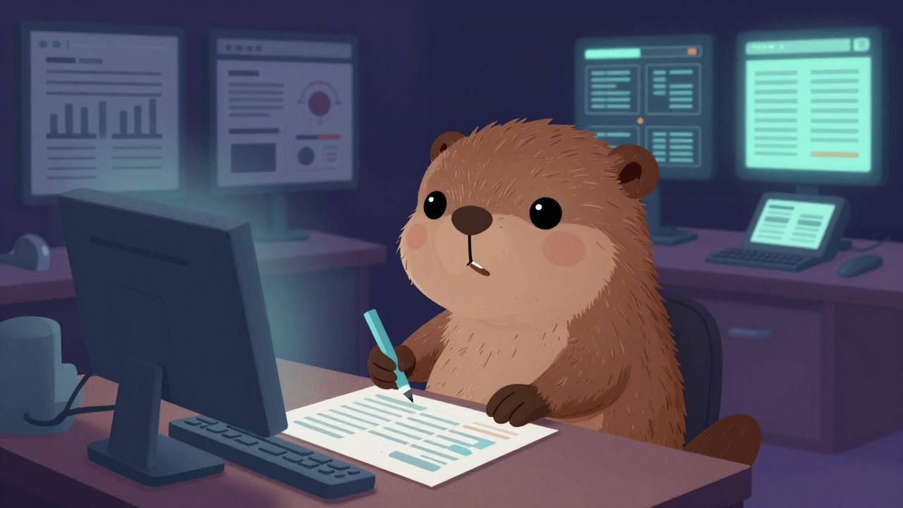 조사자료처리원 직업 종사자가 업무를 수행하는 모습