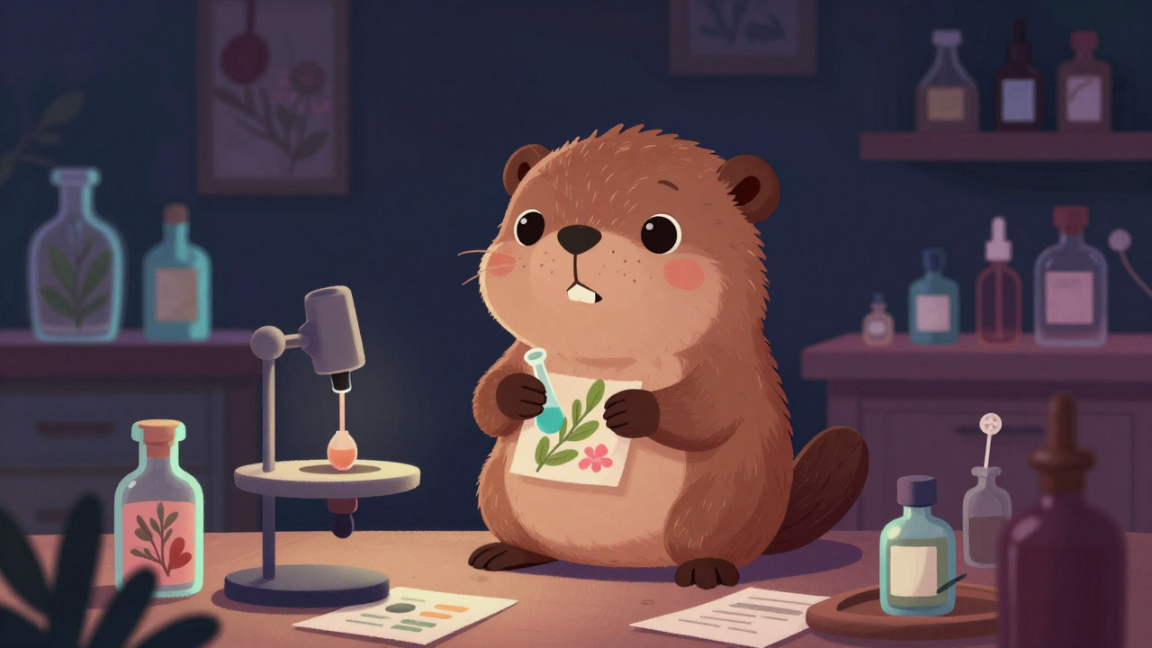 조향사 직업 종사자가 업무를 수행하는 모습