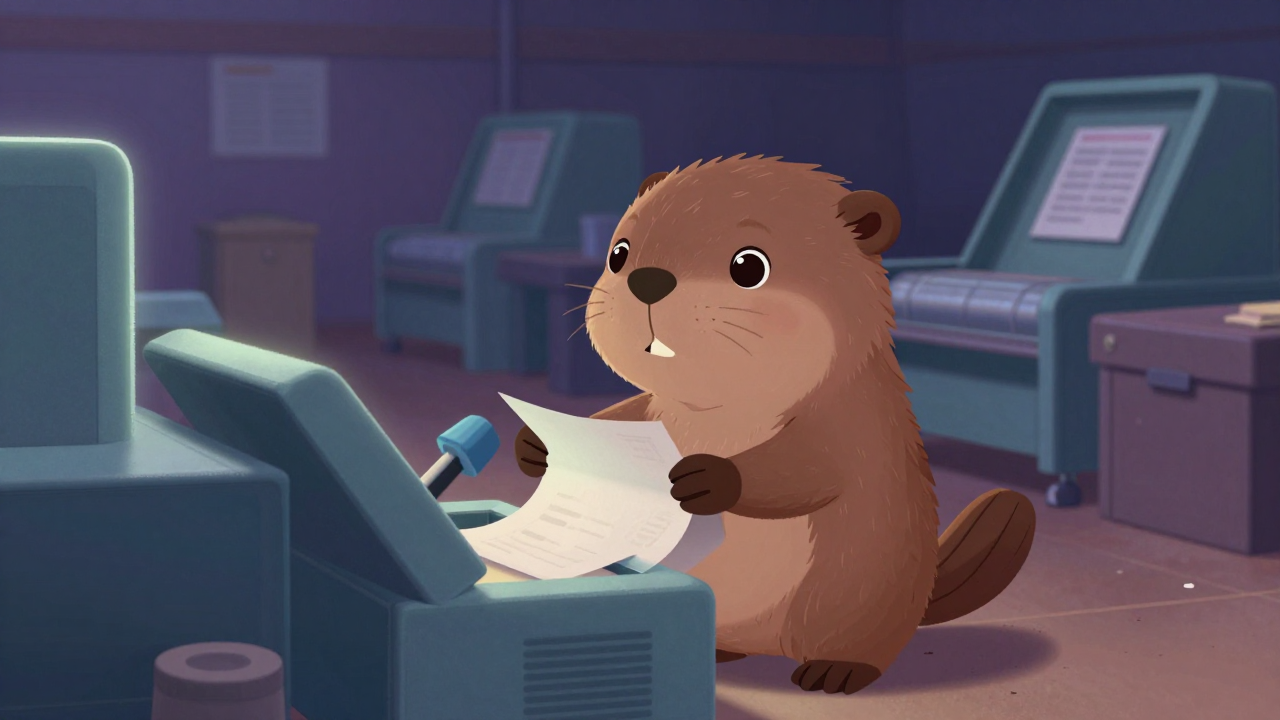 종이선별원 직업 종사자가 업무를 수행하는 모습