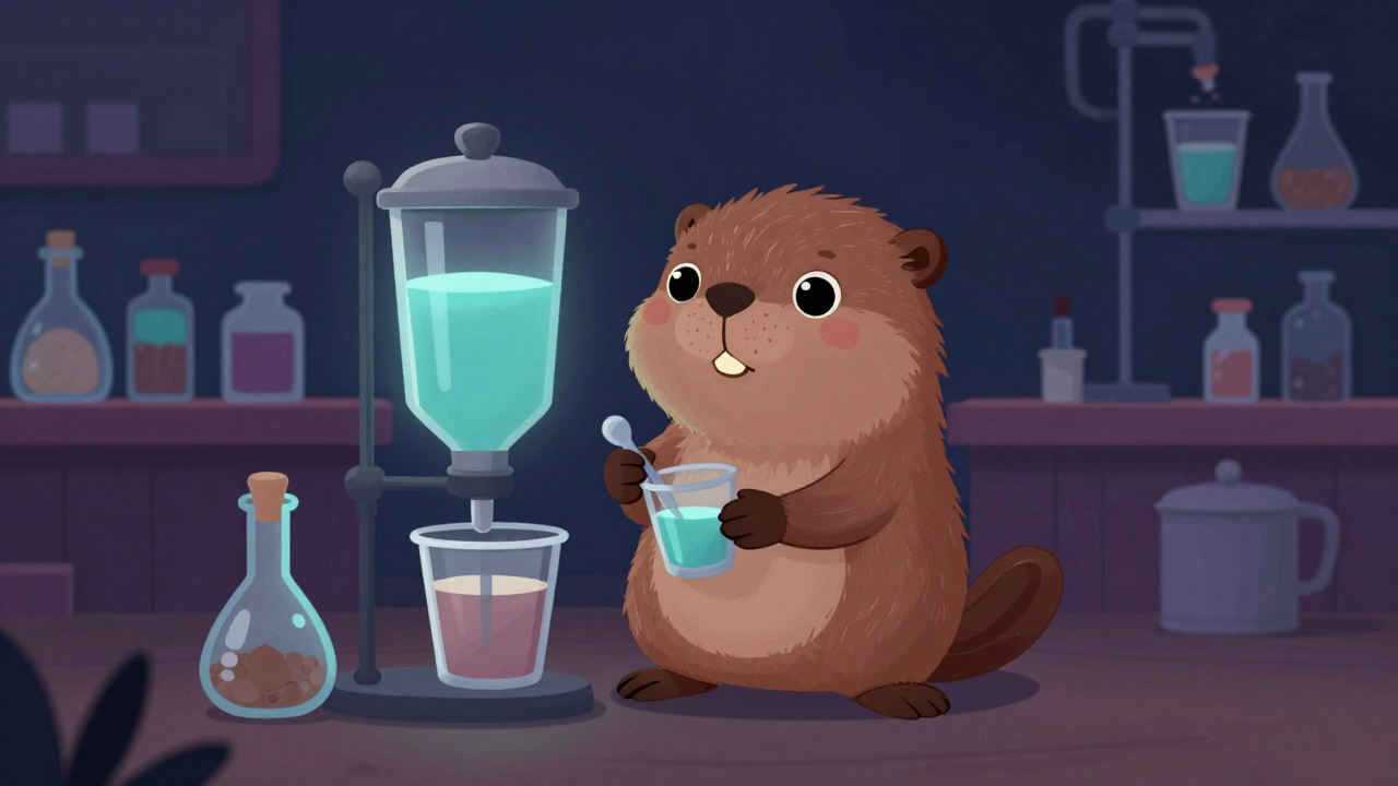 주류배합원 직업 종사자가 업무를 수행하는 모습