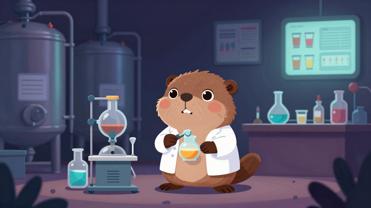 주류제품연구원 직업 종사자가 업무를 수행하는 모습