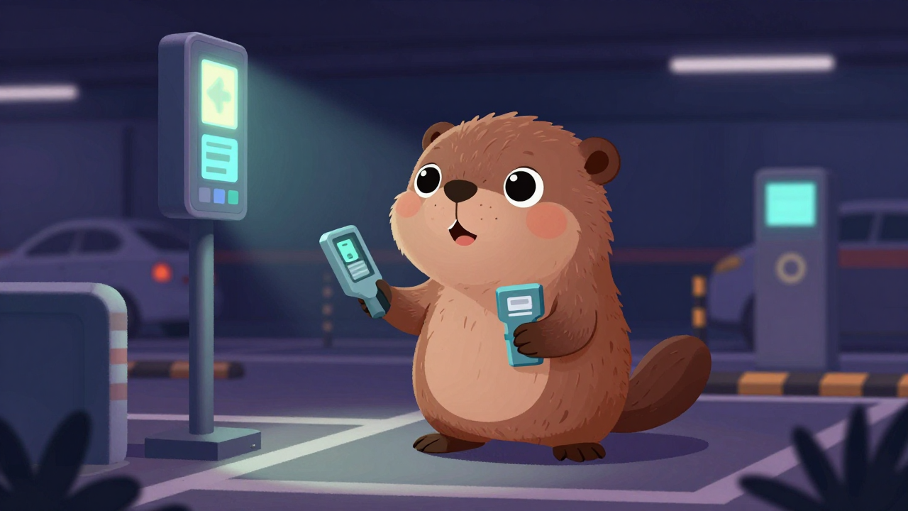 주차관리·안내원 직업 종사자가 업무를 수행하는 모습