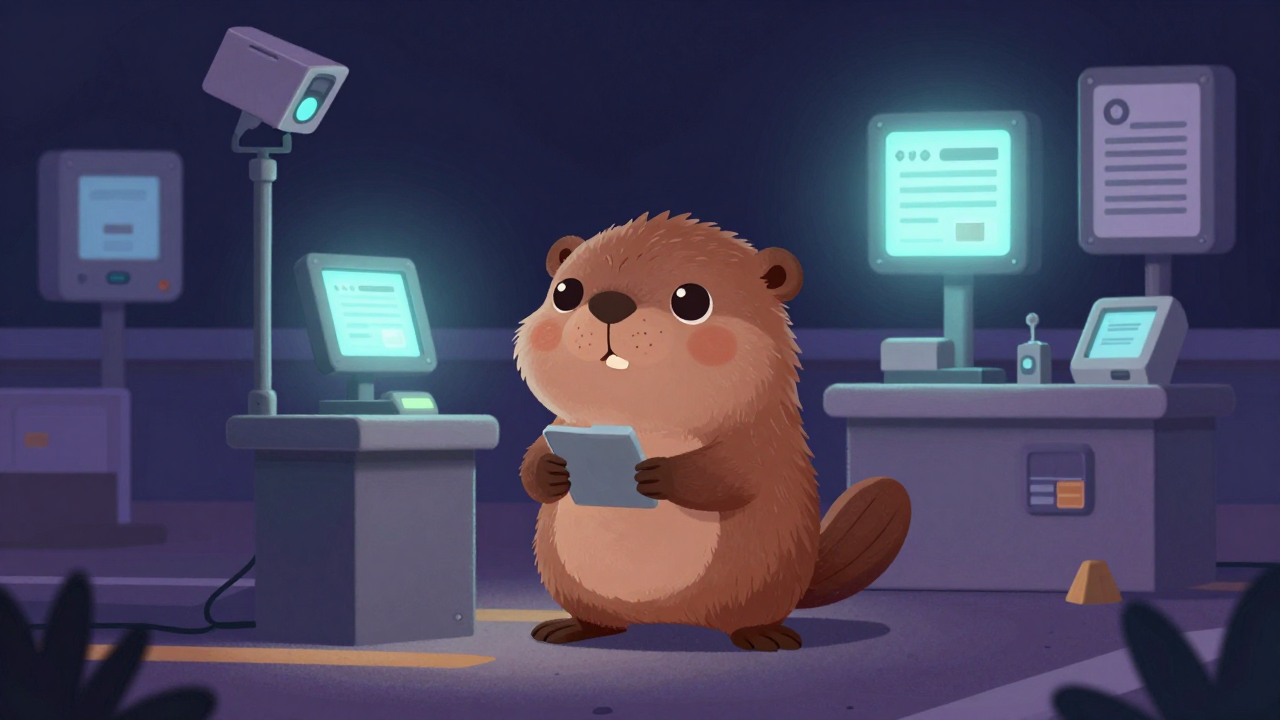 주차장관리원 직업 종사자가 업무를 수행하는 모습