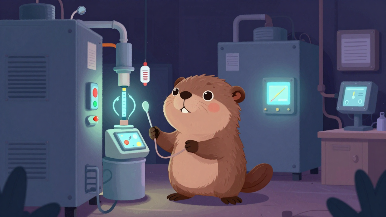 증발기조작원 직업 종사자가 업무를 수행하는 모습