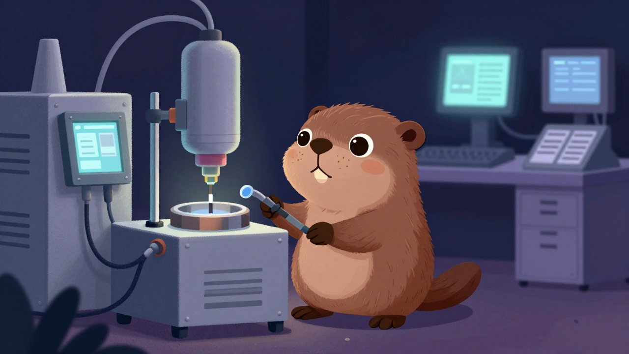 증착기조작원 직업 종사자가 업무를 수행하는 모습