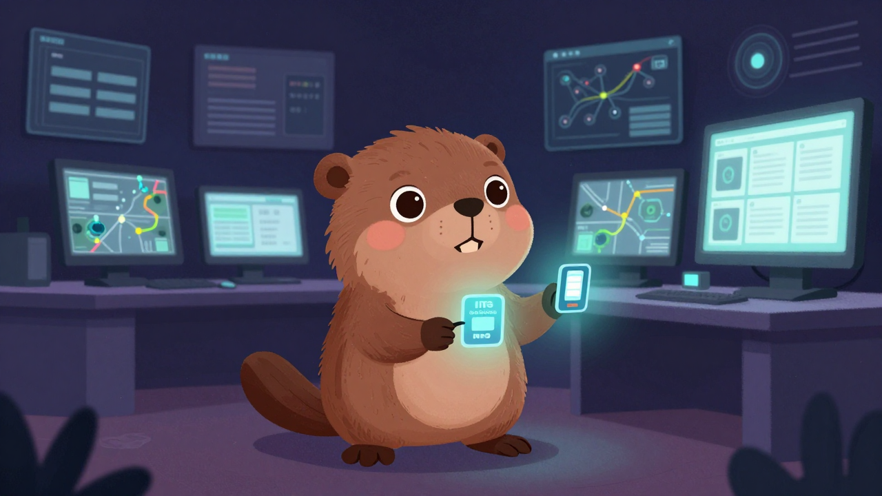 지능형교통체계설계자 직업 종사자가 업무를 수행하는 모습