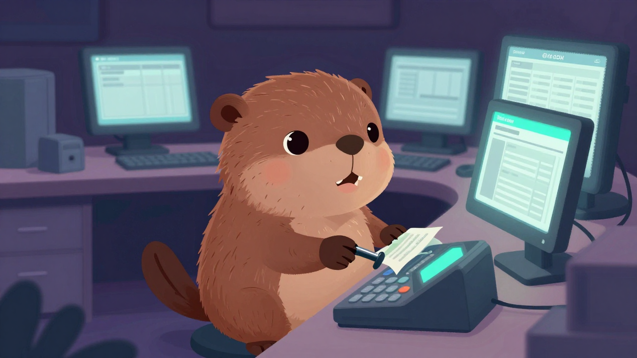 지로자료처리원 직업 종사자가 업무를 수행하는 모습