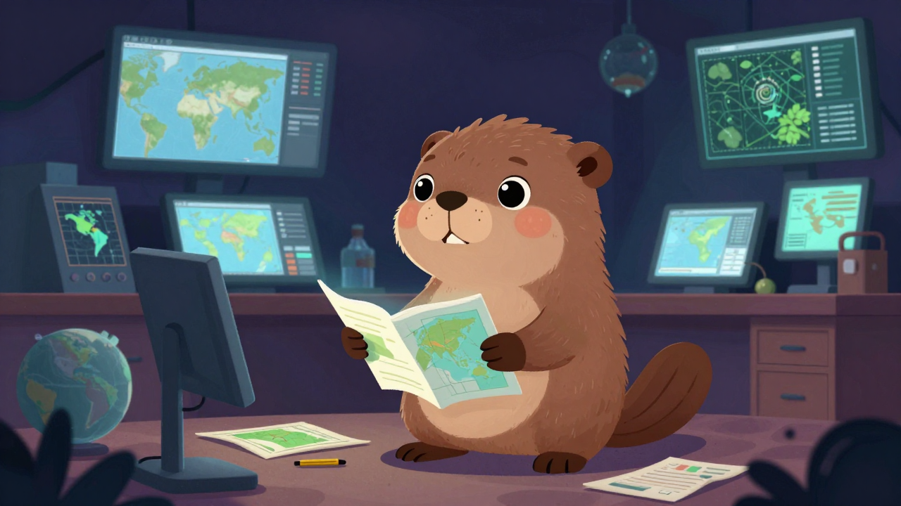 지리학연구원 직업 종사자가 업무를 수행하는 모습