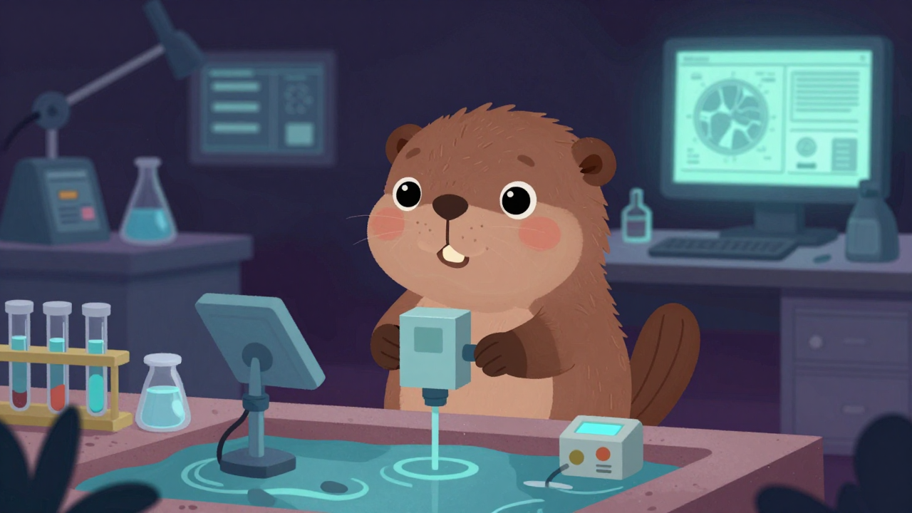 지하수연구원 직업 종사자가 업무를 수행하는 모습