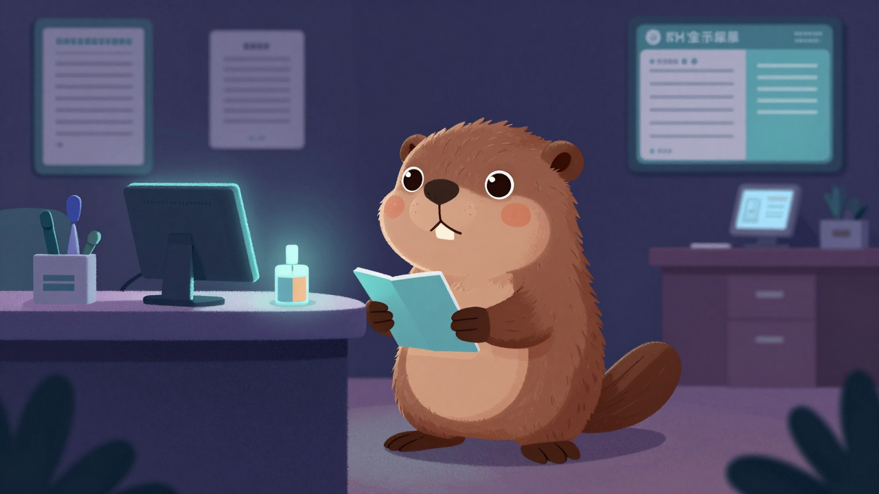 진료접수계원 직업 종사자가 업무를 수행하는 모습