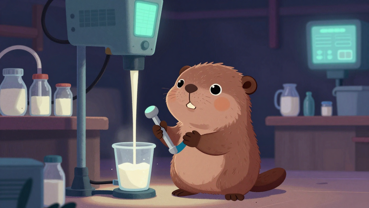 착유사 직업 종사자가 업무를 수행하는 모습