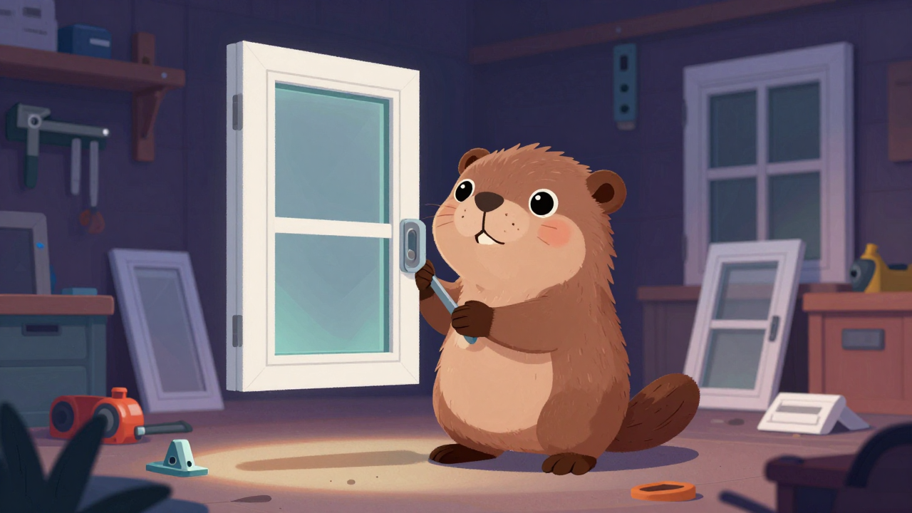 창호설치원 직업 종사자가 업무를 수행하는 모습