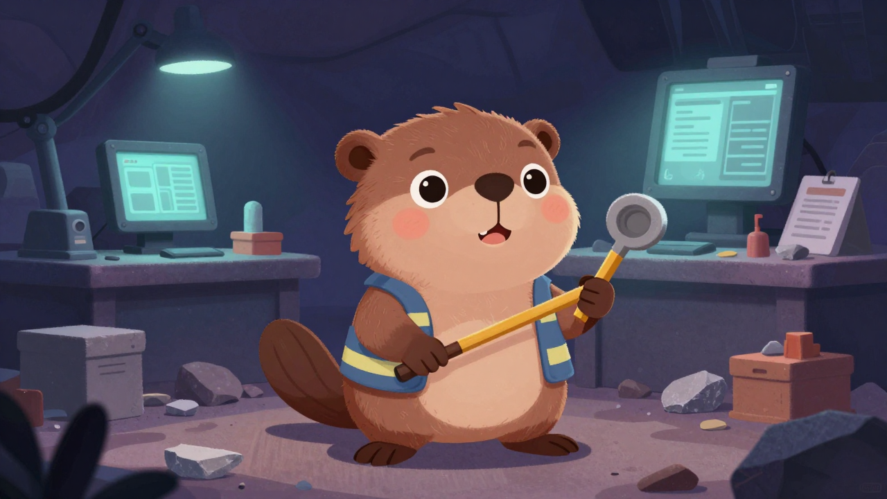 채광반장 직업 종사자가 업무를 수행하는 모습