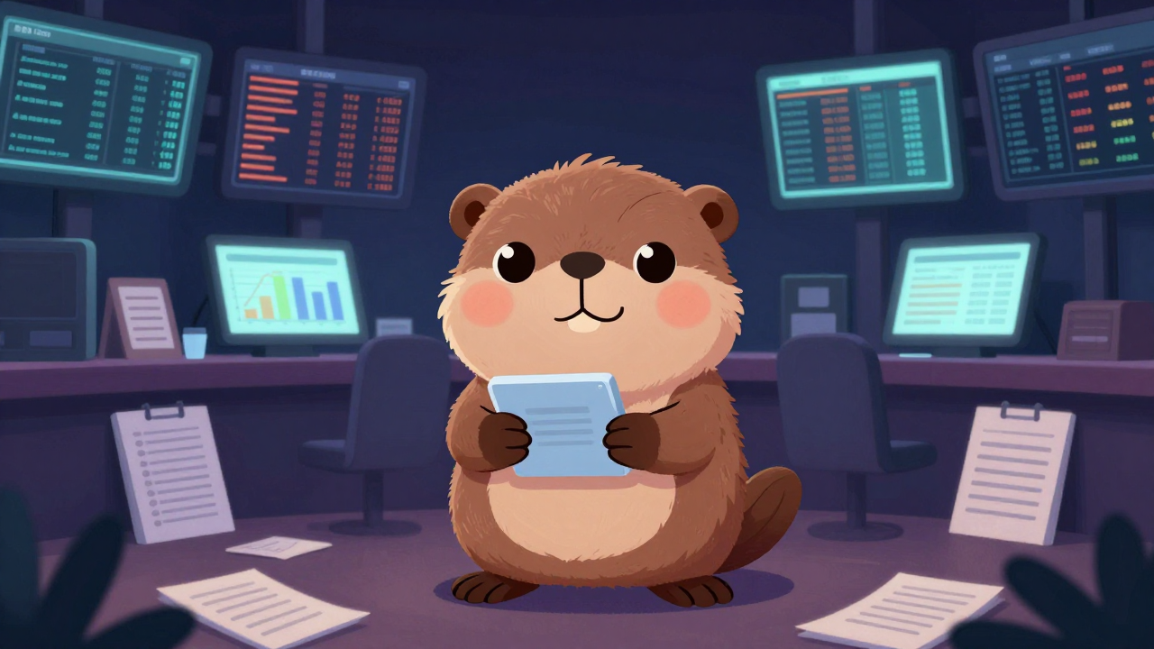 채권매매중개인 직업 종사자가 업무를 수행하는 모습