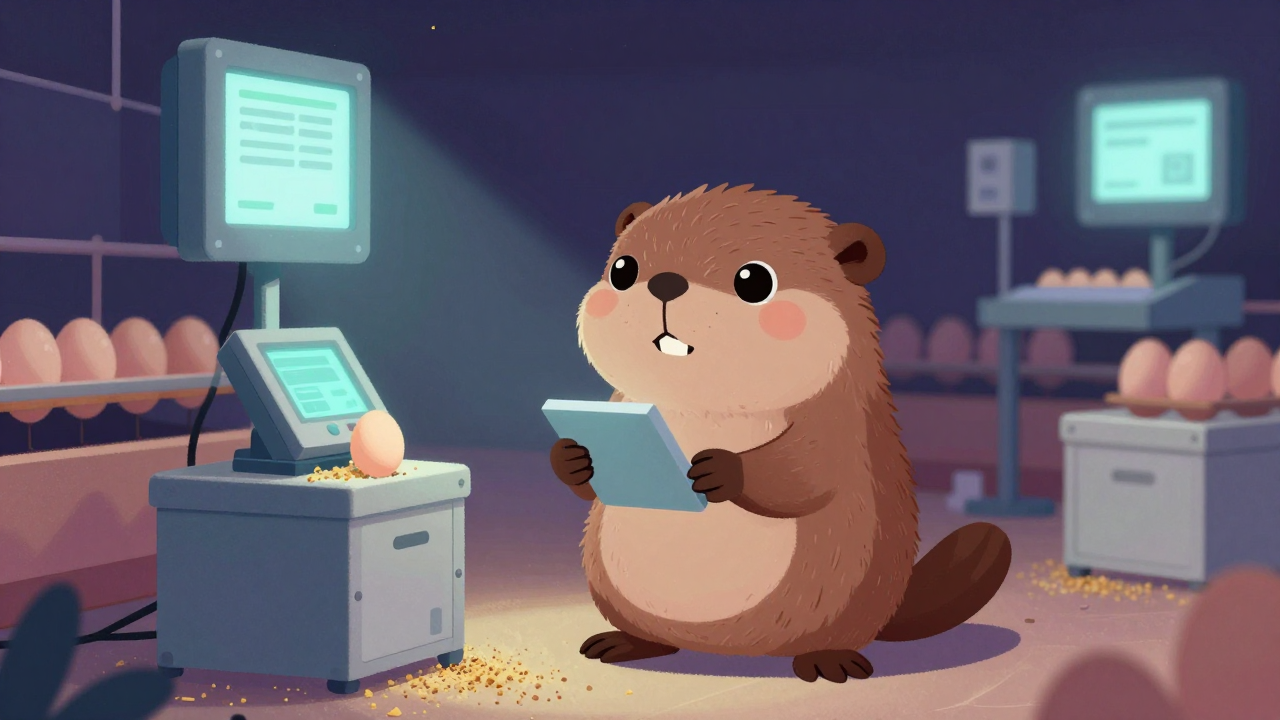 채란양계사육사 직업 종사자가 업무를 수행하는 모습