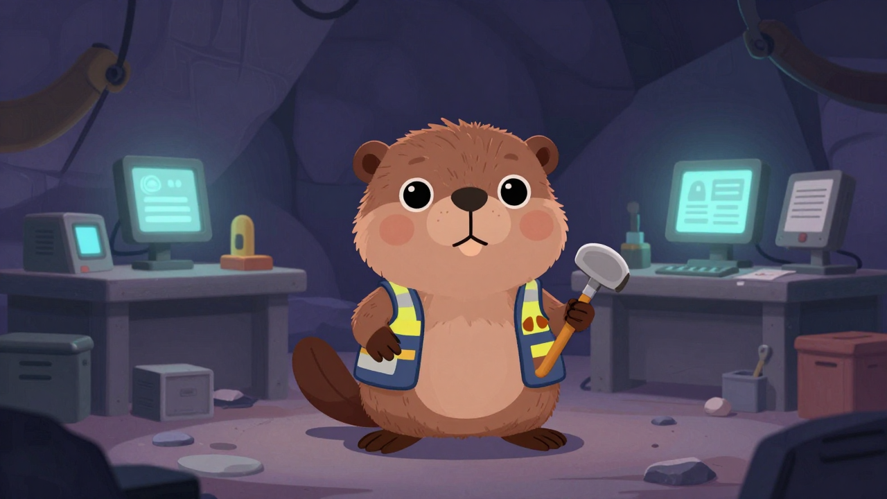 채석장석수반장 직업 종사자가 업무를 수행하는 모습