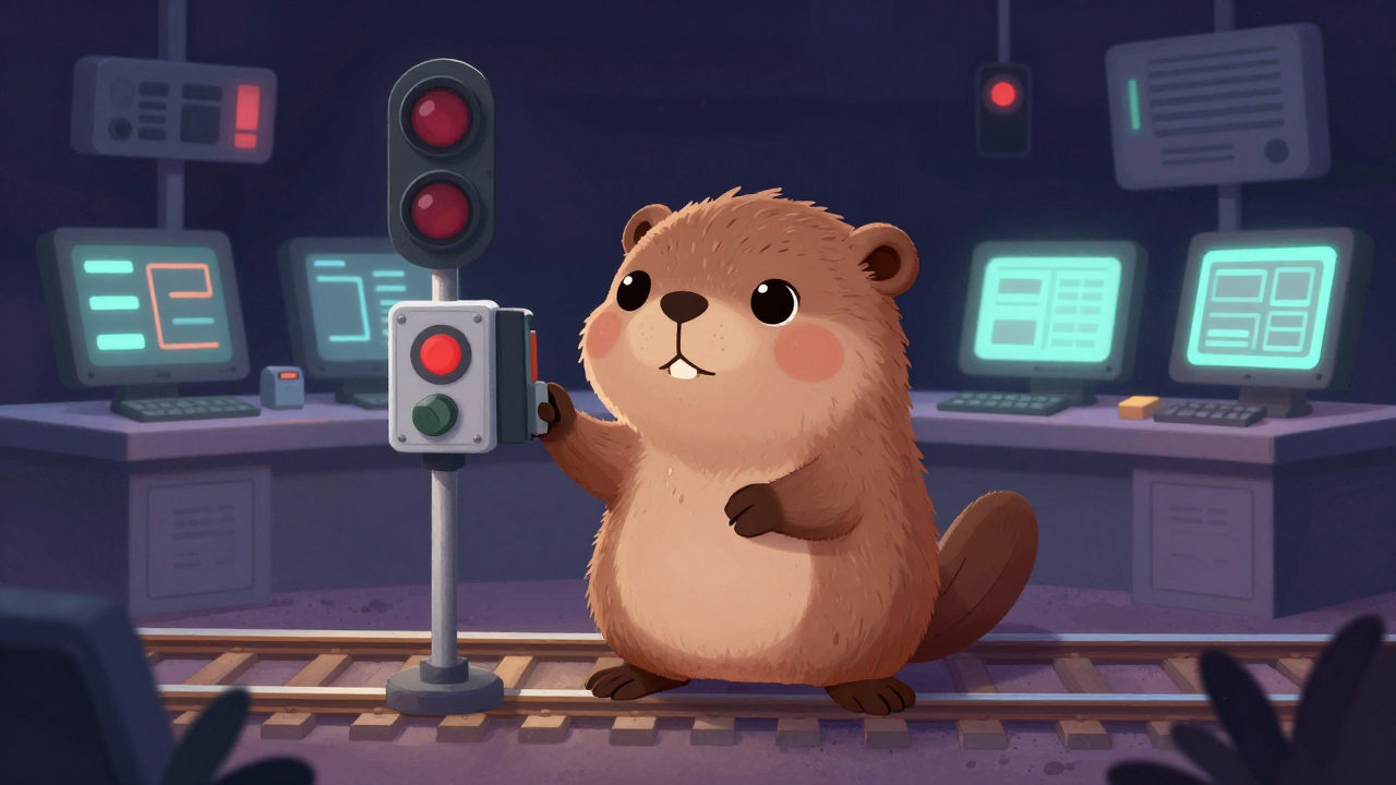 철도교통관제사 직업 종사자가 업무를 수행하는 모습