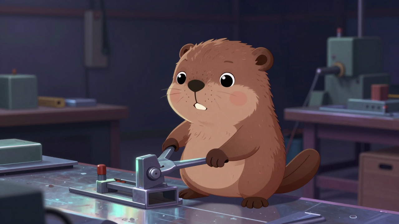 철판공 직업 종사자가 업무를 수행하는 모습