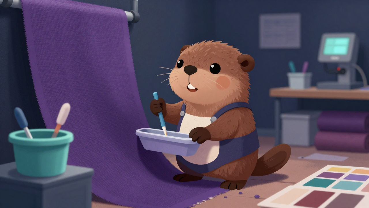 초경벽지염색원 직업 종사자가 업무를 수행하는 모습