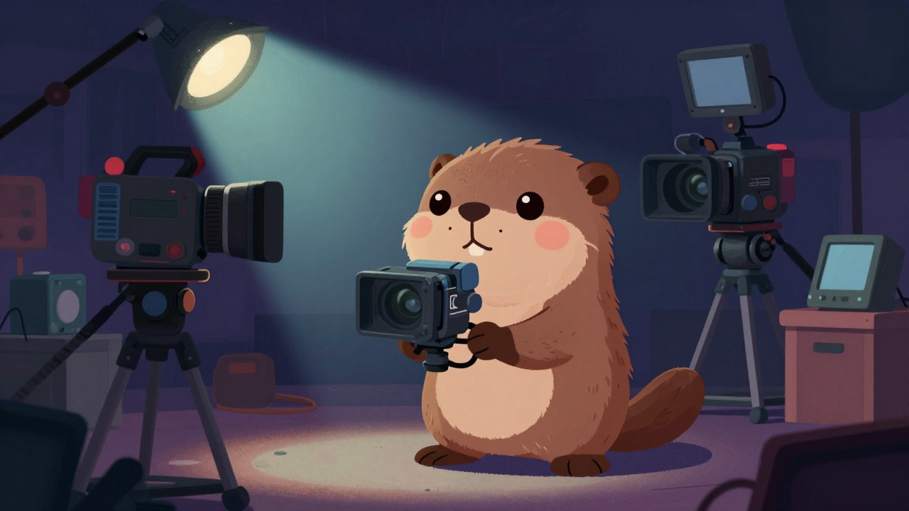 촬영기사 직업 종사자가 업무를 수행하는 모습