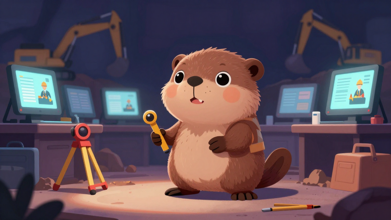 축로반장 직업 종사자가 업무를 수행하는 모습