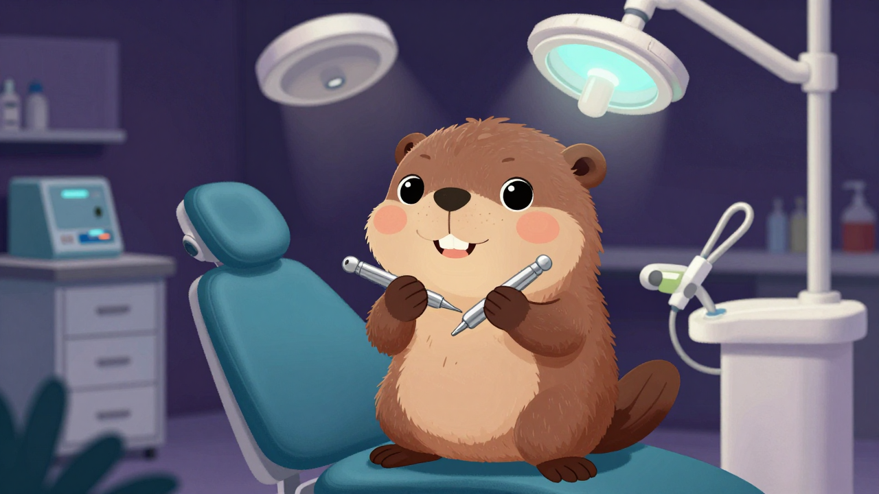 치과의사 직업 종사자가 업무를 수행하는 모습