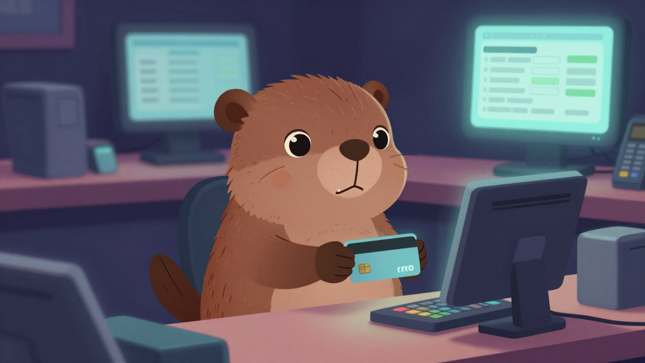 카드정산사무원 직업 종사자가 업무를 수행하는 모습