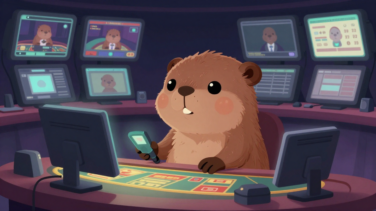 카지노감시운영원 직업 종사자가 업무를 수행하는 모습