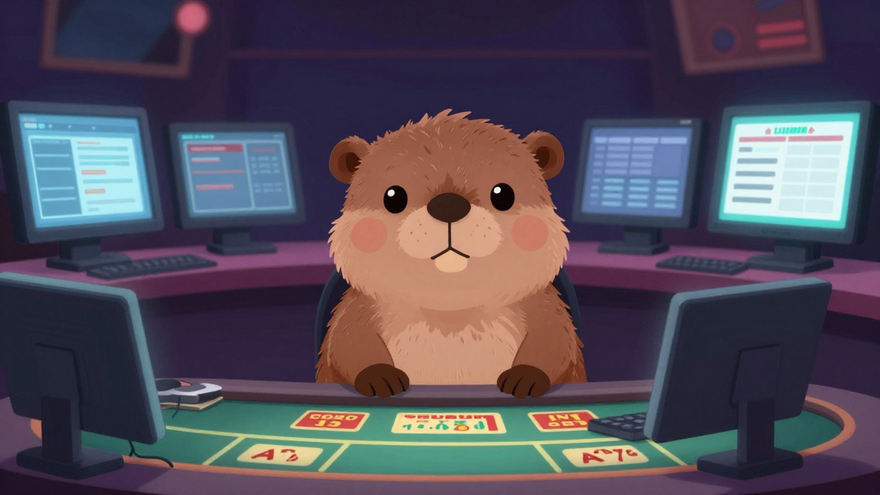 카지노관리자 직업 종사자가 업무를 수행하는 모습