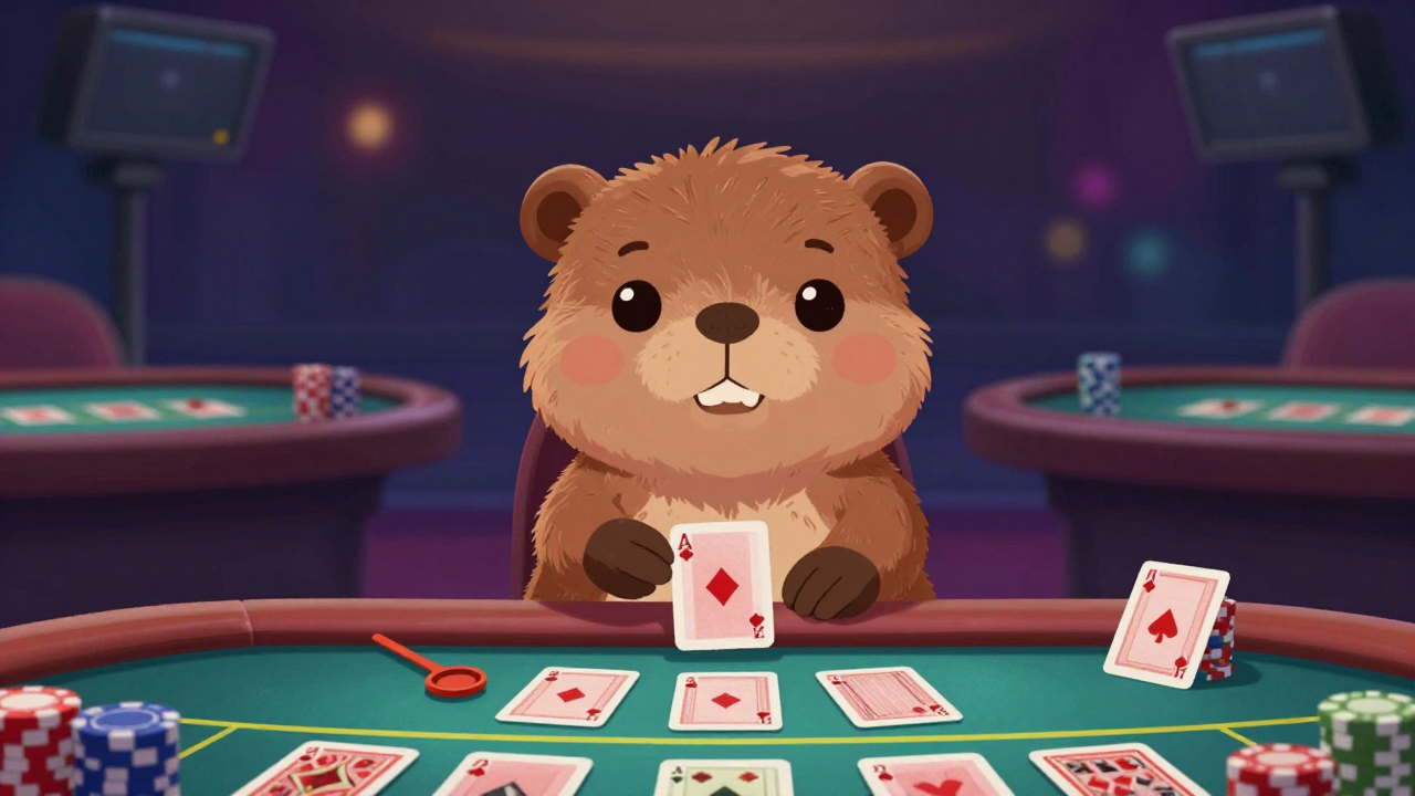 카지노딜러 직업 종사자가 업무를 수행하는 모습