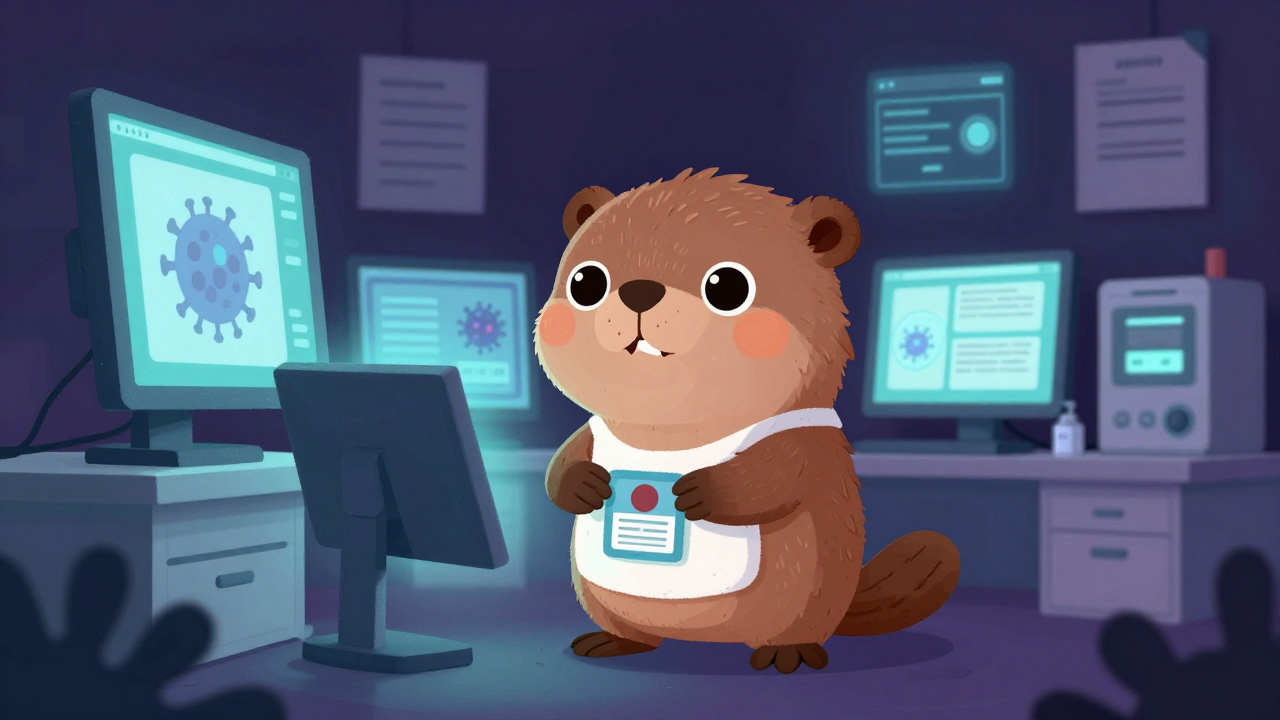 컴퓨터바이러스치료사 직업 종사자가 업무를 수행하는 모습