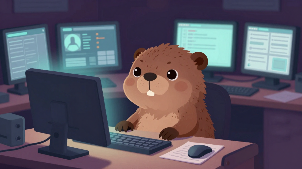 컴퓨터속기사 직업 종사자가 업무를 수행하는 모습