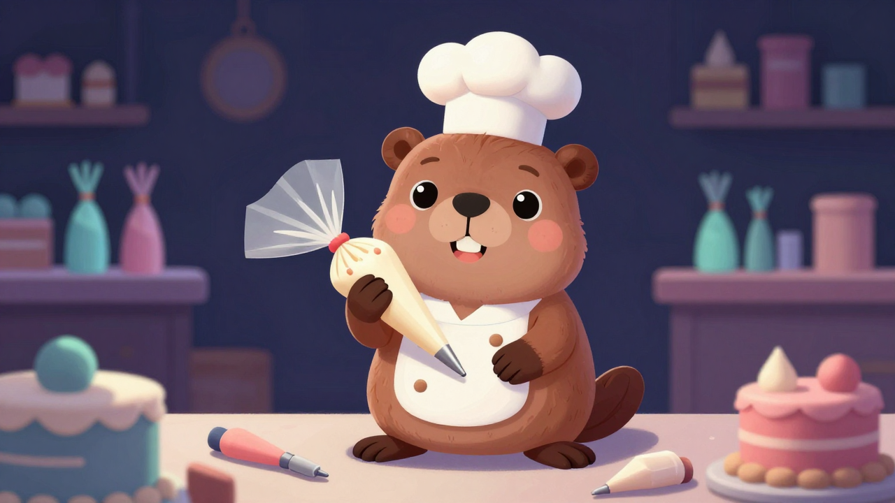 케이크장식원 직업 종사자가 업무를 수행하는 모습