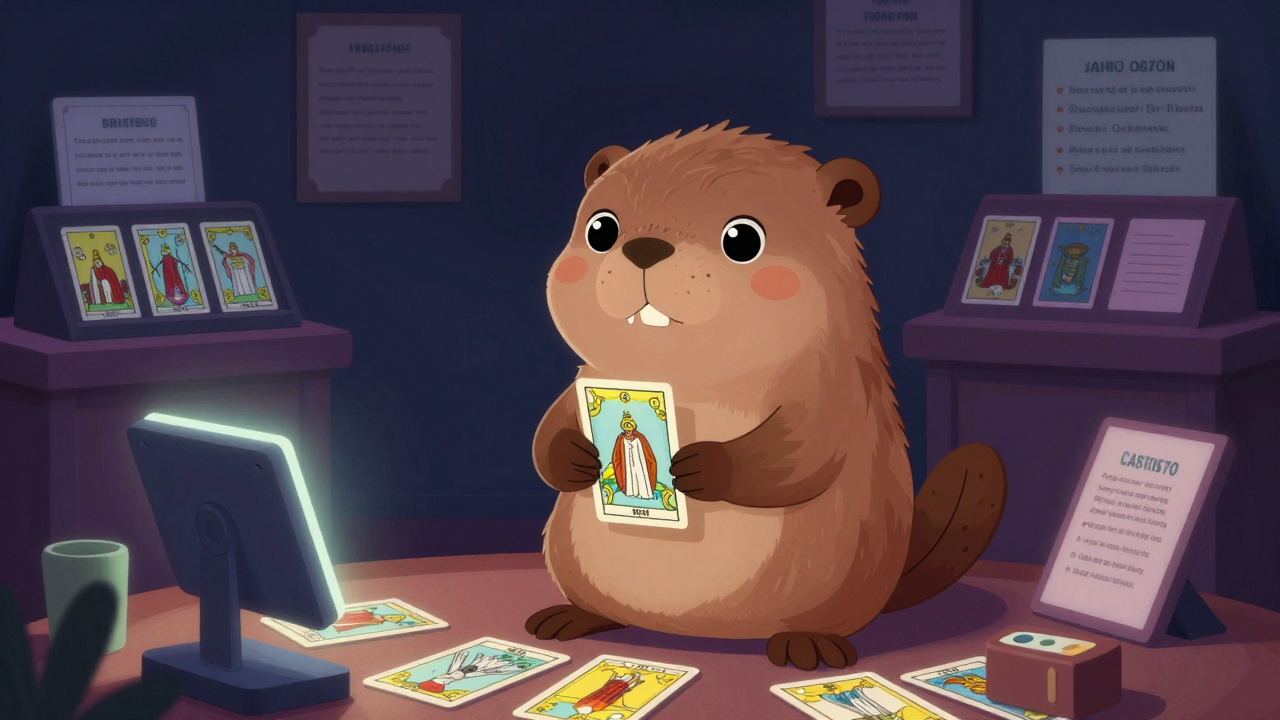 타로상담가 직업 종사자가 업무를 수행하는 모습