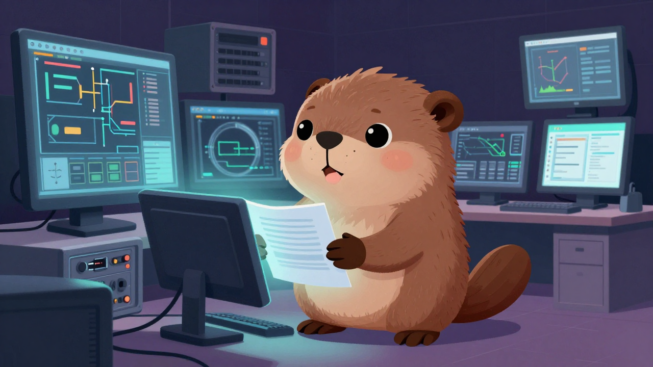 통신망설계운영기술자 직업 종사자가 업무를 수행하는 모습