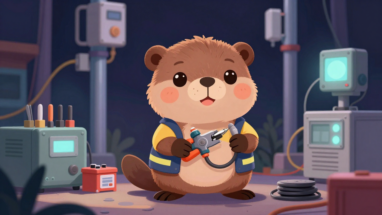 통신선로유지보수원 직업 종사자가 업무를 수행하는 모습